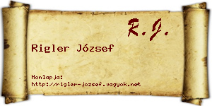 Rigler József névjegykártya